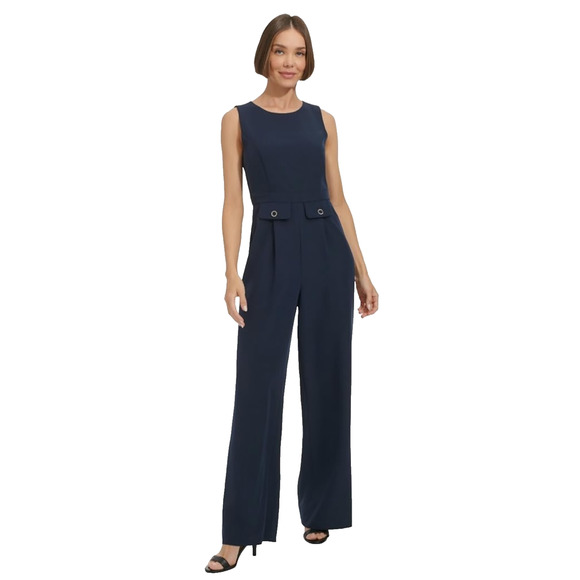 Tommy Hilfiger Sleeveless Crepe Black Jumpsuit Size 4 - Picture 1 of 11